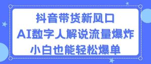 抖音带货新风口,AI数字人解说,流量爆炸,小白也能轻松爆单-宁率网络知识库