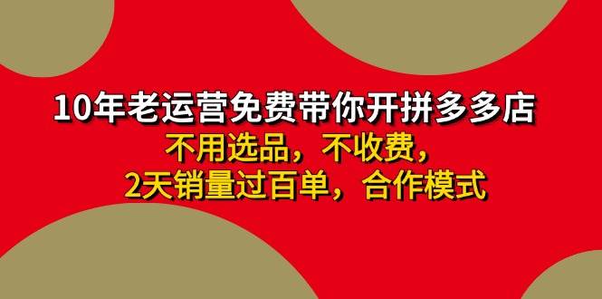拼多多 最新合作开店日收4000+两天销量过百单，无学费、老运营代操作、…-宁率网络知识库