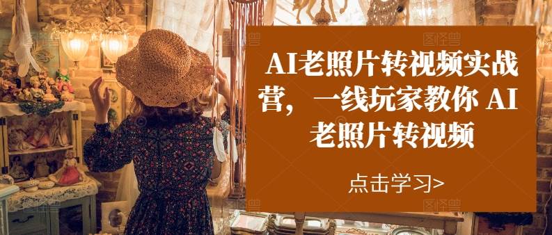 AI老照片转视频实操训练营，一线玩家教你AI老照片转视频-宁率网络知识库