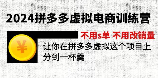 2024拼多多虚拟电商训练营 不用s单 不用改销量  在拼多多虚拟上分到一杯羹-宁率网络知识库