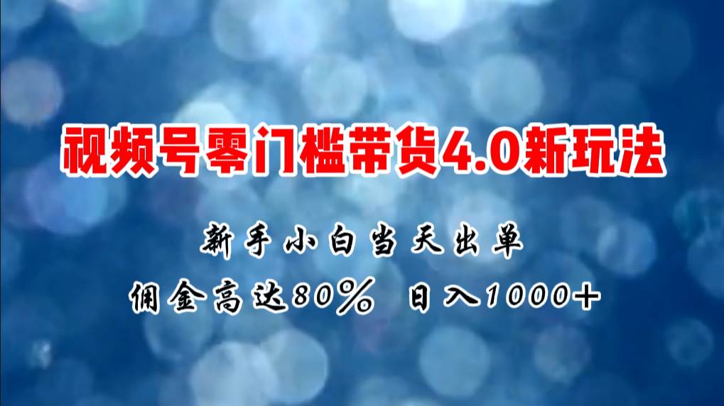 微信视频号零门槛带货4.0新玩法，新手小白当天见收益，日入1000+-宁率网络知识库