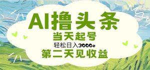 AI撸头条，轻松日入3000+无脑操作，当天起号，第二天见收益-宁率网络知识库