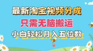 最新淘宝视频分成，只需无脑搬运，小白也能轻松月入五位数，可矩阵批量…-宁率网络知识库