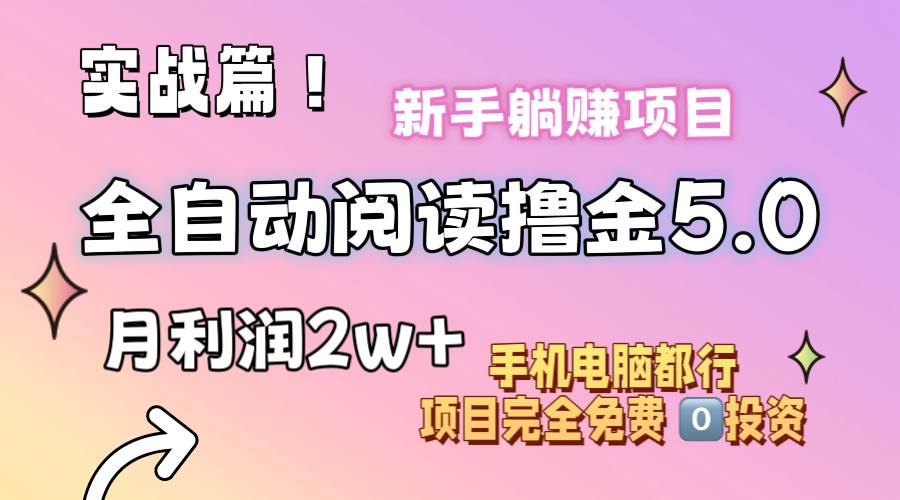小说全自动阅读撸金5.0 操作简单 可批量操作 零门槛！小白无脑上手月入2w+-宁率网络知识库