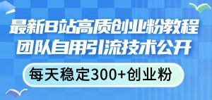 最新B站高质创业粉教程，团队自用引流技术公开-宁率网络知识库