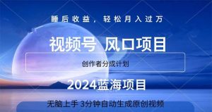 2024蓝海项目，3分钟自动生成视频，月入过万-宁率网络知识库