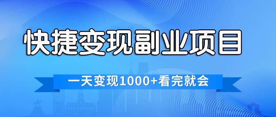 快捷变现的副业项目，一天变现1000+，各平台最火赛道，看完就会-宁率网络知识库