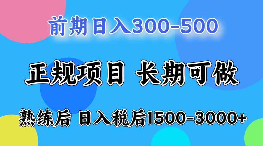 前期做一天收益300-500左右.熟练后日入收益1500-3000比较好上手-宁率网络知识库