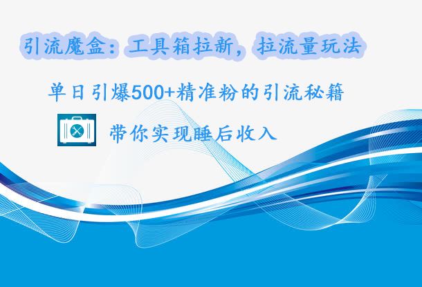 引流魔盒：工具箱拉新，拉流量玩法，单日引爆500+精准粉的引流秘籍，带你实现睡后收入-宁率网络知识库