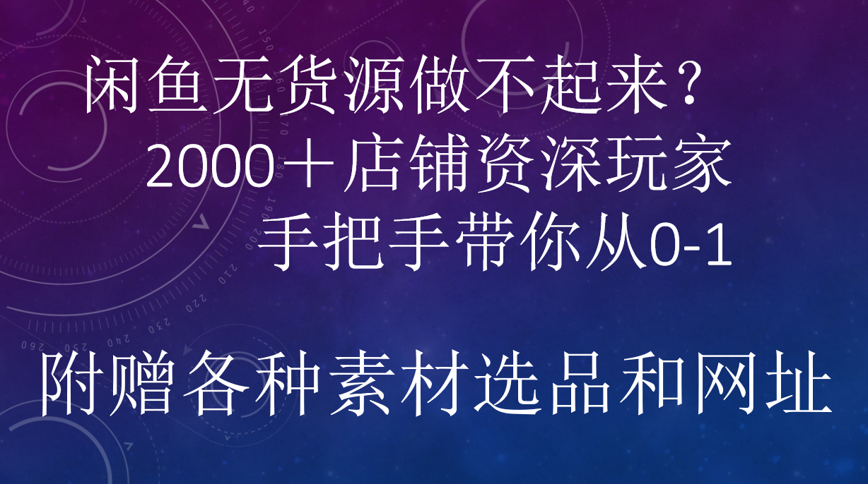 闲鱼已经饱和？纯扯淡！闲鱼2000家店铺资深玩家降维打击带你从0–1-宁率网络知识库