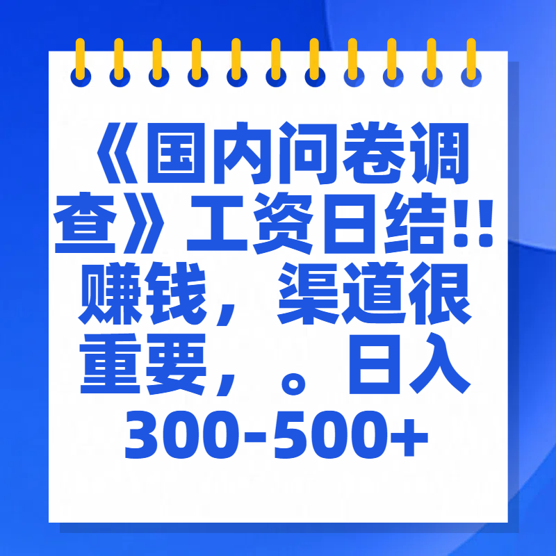 问卷调查答题，一个人在家也可以闷声发大财，小白一天2张，【揭秘】-宁率网络知识库