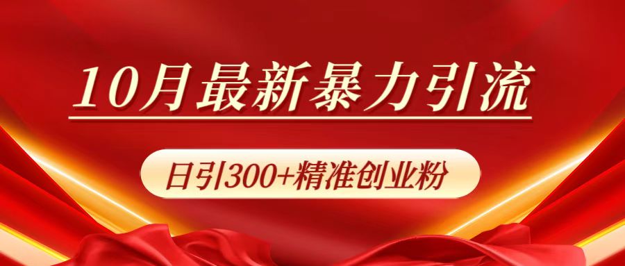 10月最新暴力引流，日引300+精准创业粉-宁率网络知识库