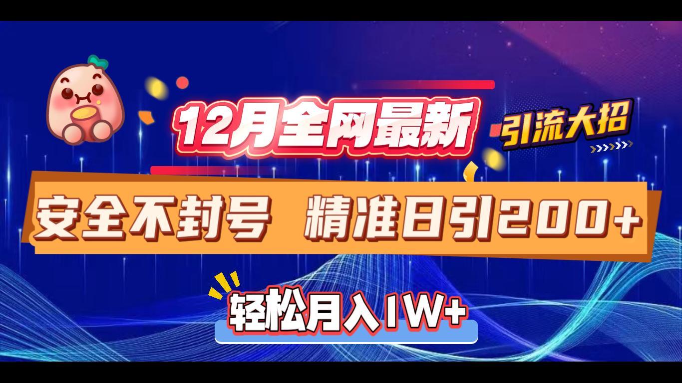 12月全网最新引流大招 安全不封号 日引精准粉200+-宁率网络知识库