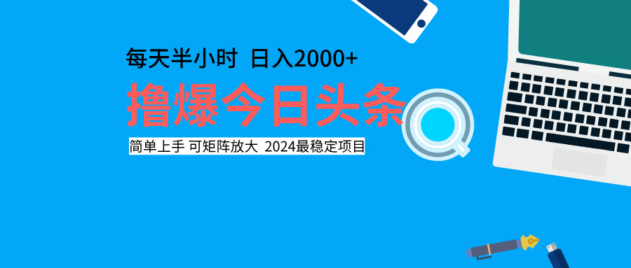 撸爆今日头条，每天半小时，简单上手，日入2000+-宁率网络知识库