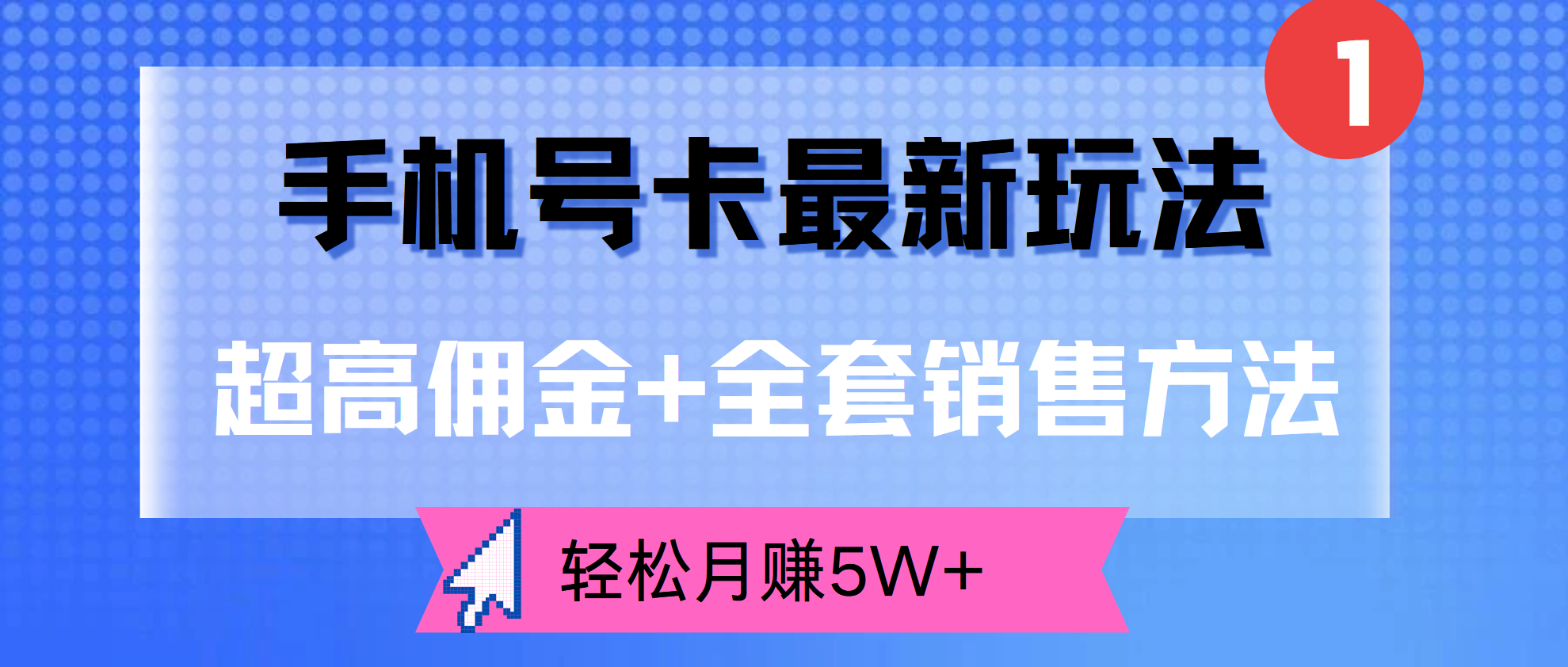 超高佣金+全套销售方法，手机号卡最新玩法，轻松月赚5W+-宁率网络知识库