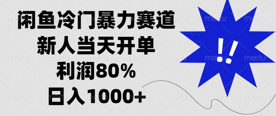 闲鱼冷门暴力赛道，利润80%，日入1000+新人当天开单，-宁率网络知识库