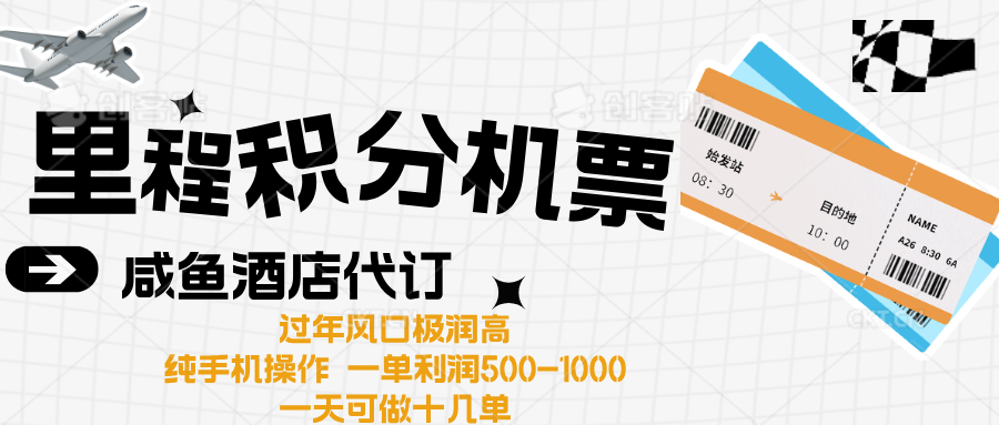 出行高峰来袭，里程积分/酒店代订高爆发期，一单300+—2000+-宁率网络知识库