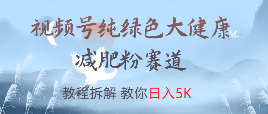 视频号纯绿色大健康粉赛道，教程拆解，教你日入5K-宁率网络知识库