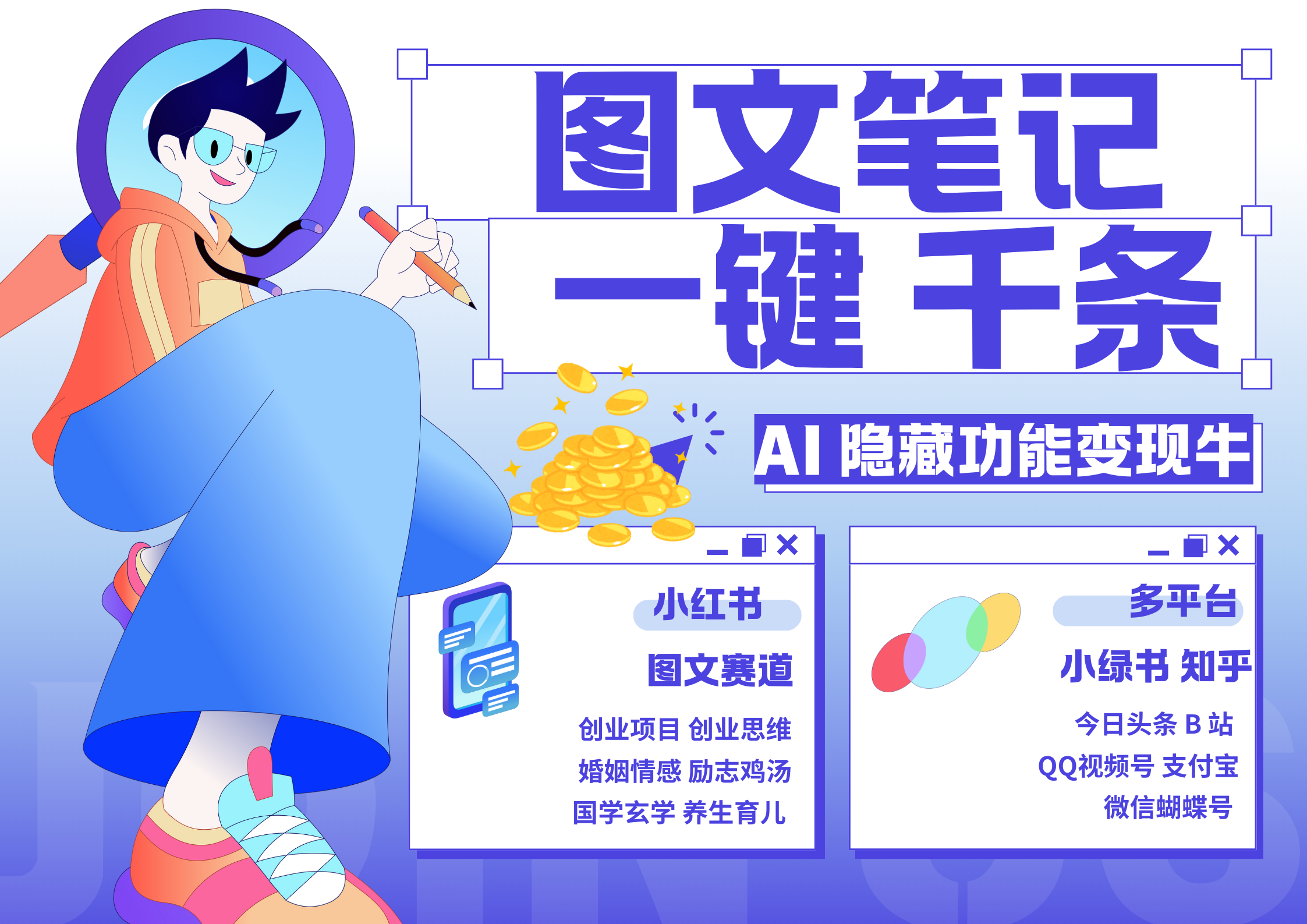 小红书小绿书 秒生图文一键千条 轻松变现3W+-宁率网络知识库
