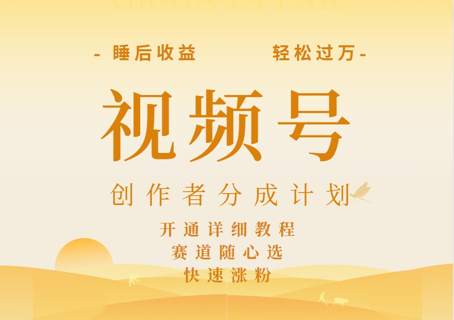 详解视频号创作者分成计划，暴力起号，可同步多平台，实现睡后收入2W+，看懂即可操作！-宁率网络知识库