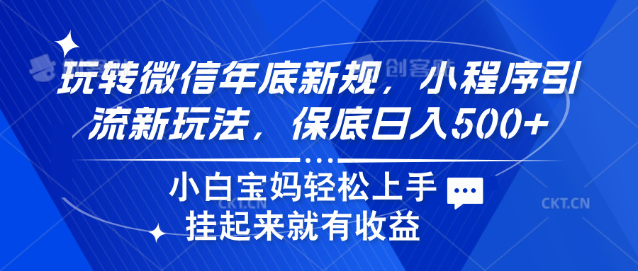 玩转微信年底新规，小程序引流新玩法，保底日入500+-宁率网络知识库