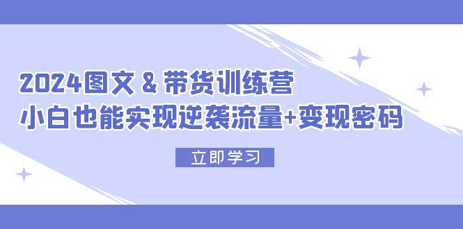 2024 图文+带货训练营，小白也能实现逆袭流量+变现密码-宁率网络知识库