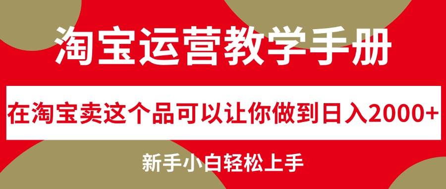 淘宝运营教学手册，在淘宝卖这个品可以让你做到日入2000+，新手小白轻…-宁率网络知识库