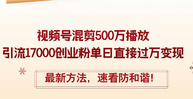 精华帖视频号混剪500万播放引流17000创业粉，单日直接过万变现，最新方…-宁率网络知识库