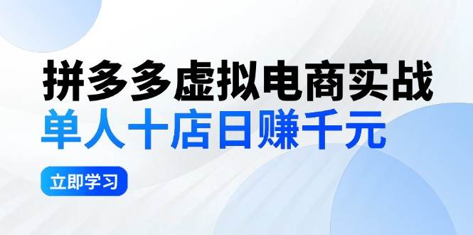 拼夕夕虚拟电商实战：单人10店日赚千元，深耕老项目，稳定盈利不求风口-宁率网络知识库