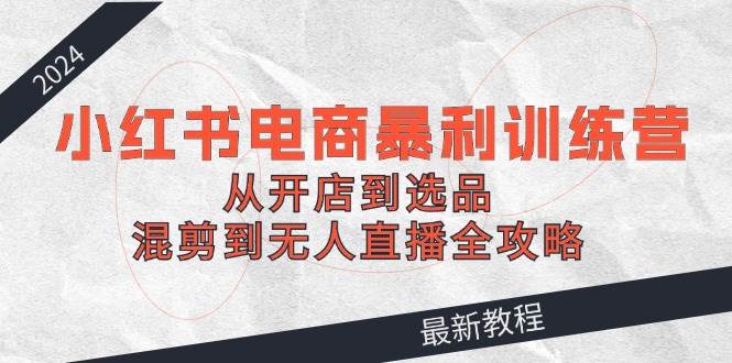 2024小红书电商暴利训练营：从开店到选品，混剪到无人直播全攻略-宁率网络知识库