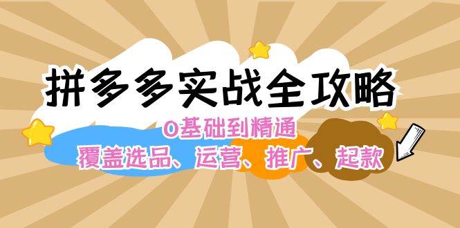 拼多多实战全攻略：0基础到精通，覆盖选品、运营、推广、起款-宁率网络知识库