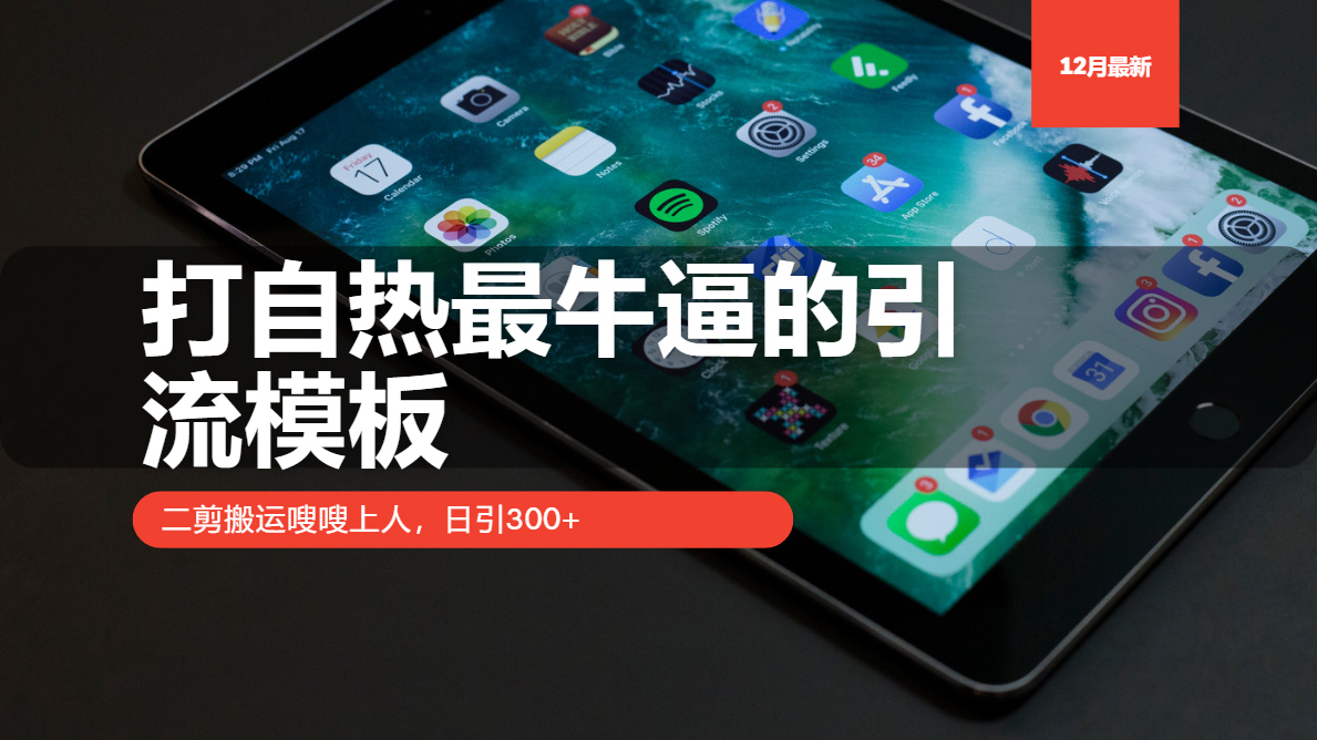 打自热最牛逼的引流模板，日引300+，二剪搬运嗖嗖上人-宁率网络知识库