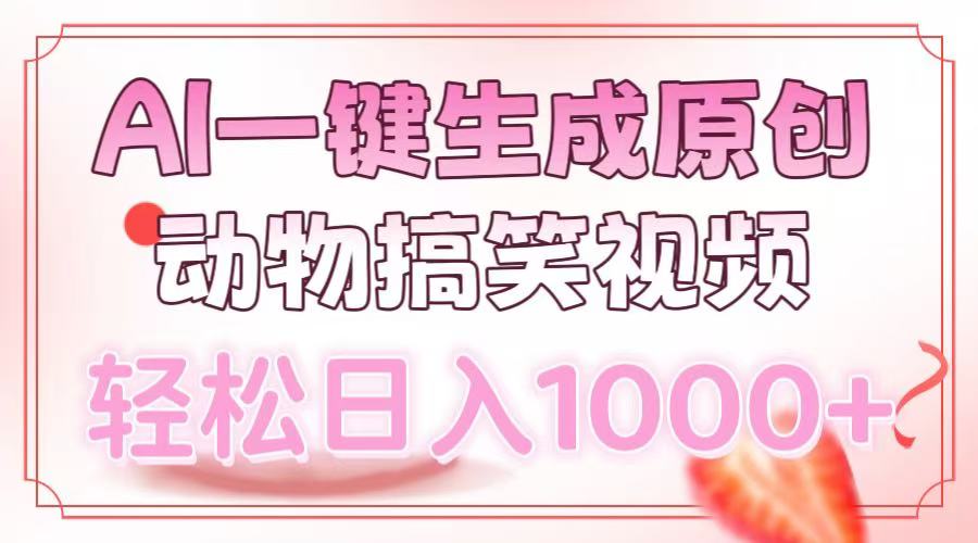 AI一键生成原创动物搞笑视频，轻松日入1000+-宁率网络知识库