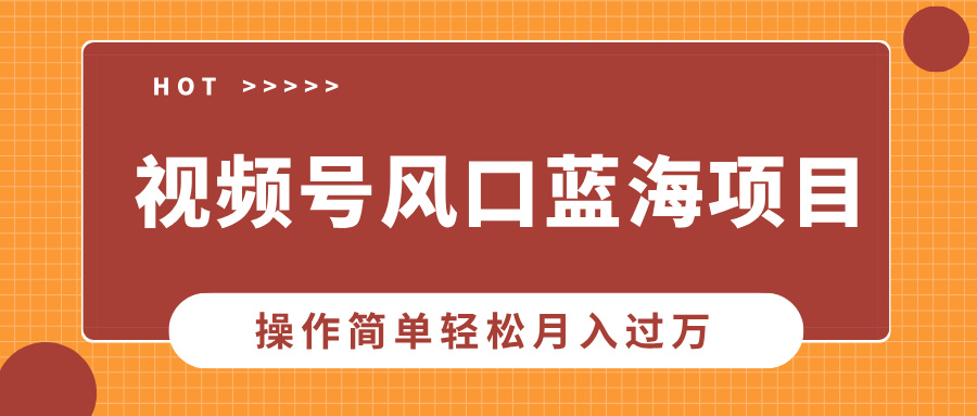 视频号风口蓝海项目，中老年人的流量密码，操作简单轻松月入过万-宁率网络知识库