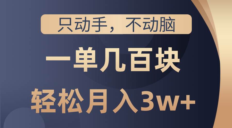 只动手不动脑，一单几百块，轻松月入3w+，看完就能直接操作，详细教程-宁率网络知识库