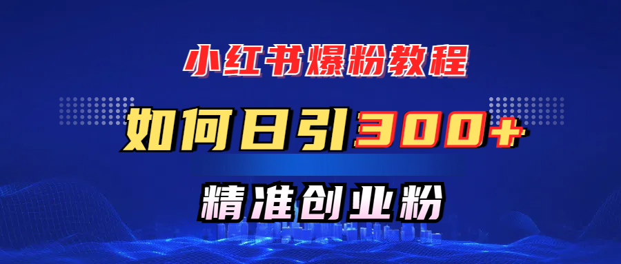 小红书爆粉教程，如何日引300+创业粉，快速实现精准变现！-宁率网络知识库