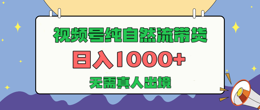 视频号纯自然流带货，日入1000+，无需真人出境，新手小白也可操作-宁率网络知识库