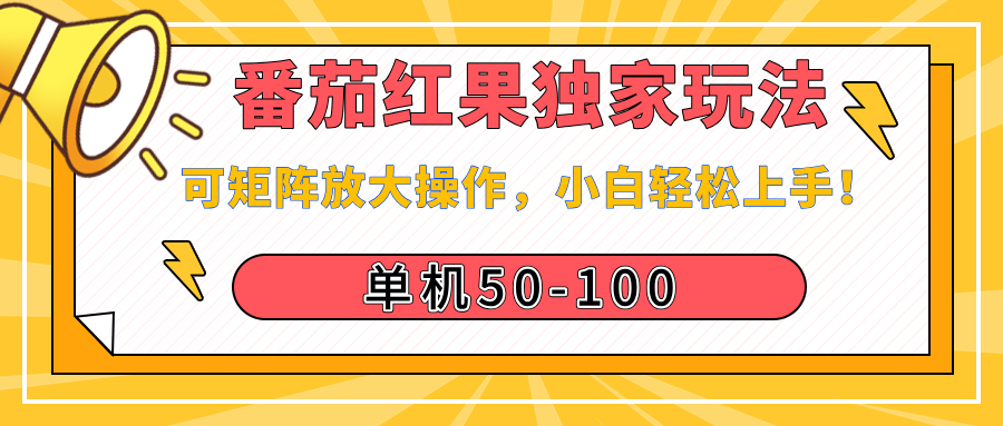 番茄红果独家玩法，单机50-100，可矩阵放大操作，小白轻松上手！-宁率网络知识库