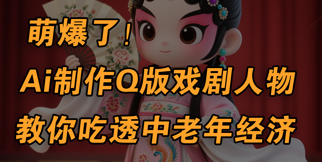 用Ai制作Q版戏剧人物，手把手教你吃透中老年经济，5分钟一个成品，多渠道变现-宁率网络知识库