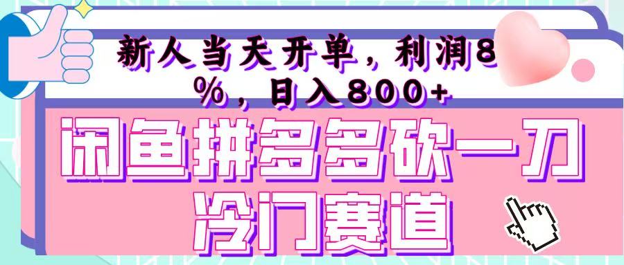 咸鱼拼夕夕砍一刀冷门暴力赛道，新人当天开单，利润百分之八十，日入 800+-宁率网络知识库