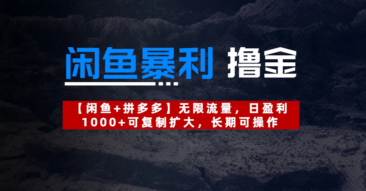 【闲鱼暴利撸金】无限流量，日盈利1000+可复制扩大，长期可操作-宁率网络知识库