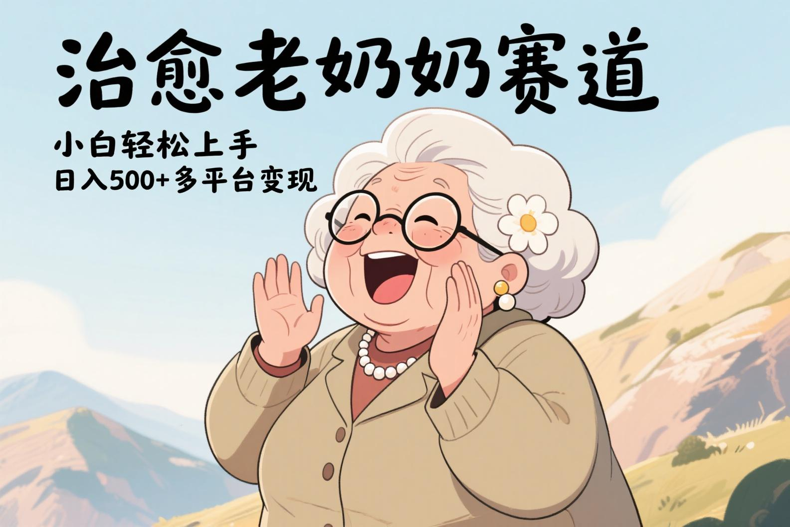 视频号治愈老奶奶赛道，小白轻松上手，日入500+多平台变现-宁率网络知识库