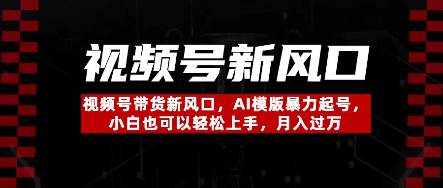 视频号带货新风口，AI模版暴力起号，小白也可以轻松上手，月入过万-宁率网络知识库