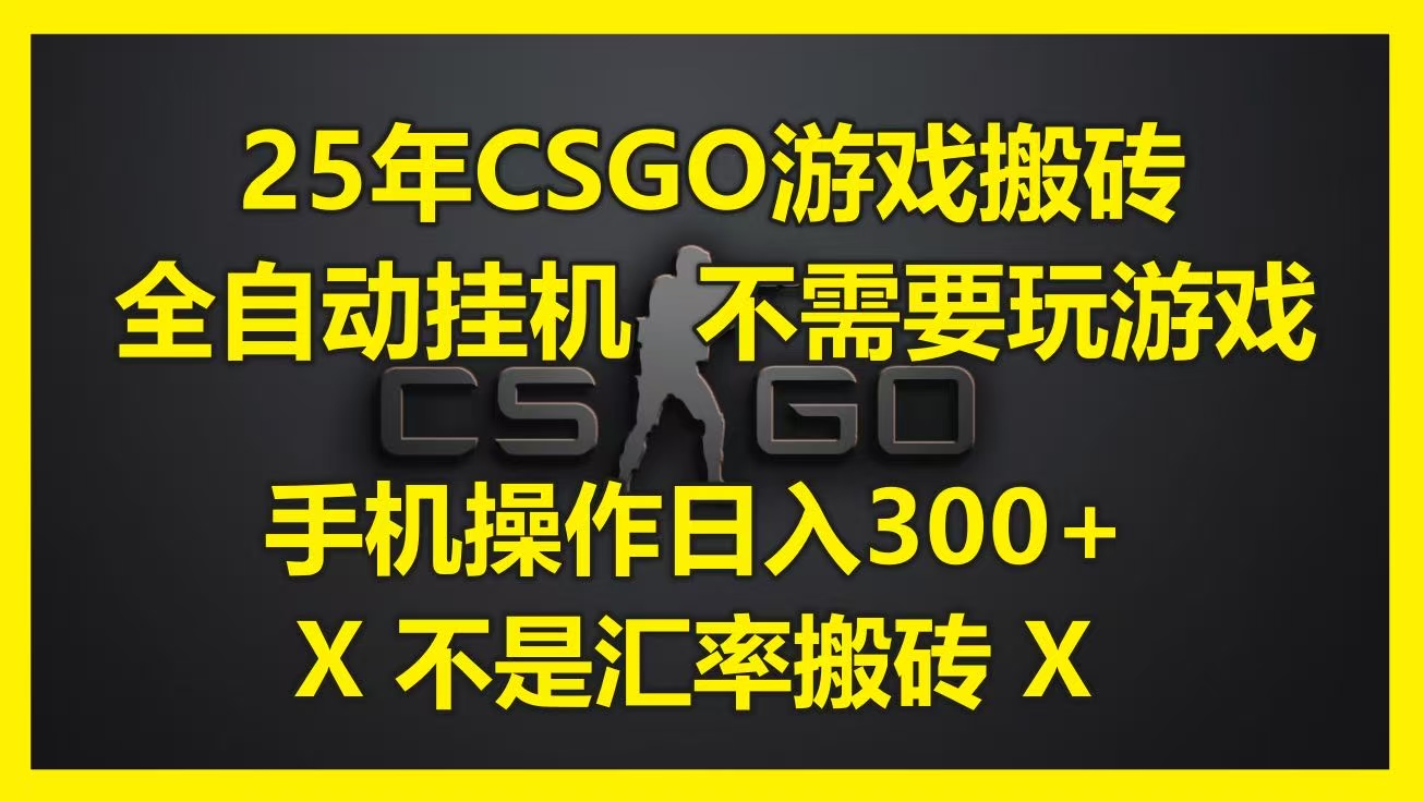 25年CSGO游戏搬砖，全自动挂机，不需要玩游戏，手机操作日入300+。(不是汇率搬砖)-宁率网络知识库