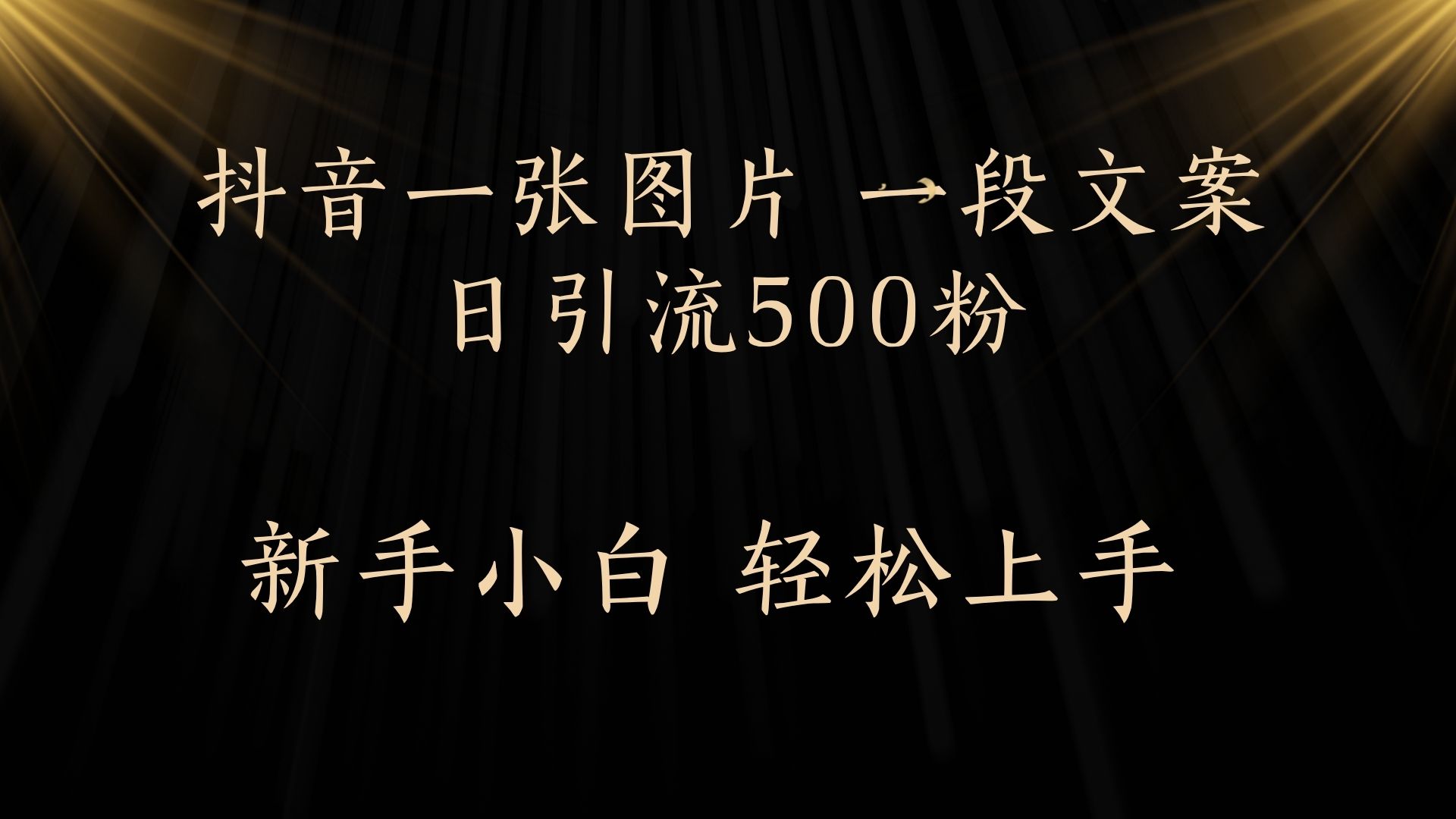 每天2分钟，抖音一张图片 一段文案日引流500粉-宁率网络知识库