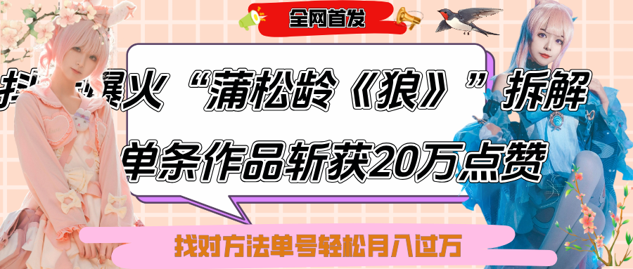 抖音爆火“蒲松龄《狼》”实战拆解，仅6条作品涨粉24W,单条作品收获20万点赞，找对方法轻松起号月入过万-宁率网络知识库