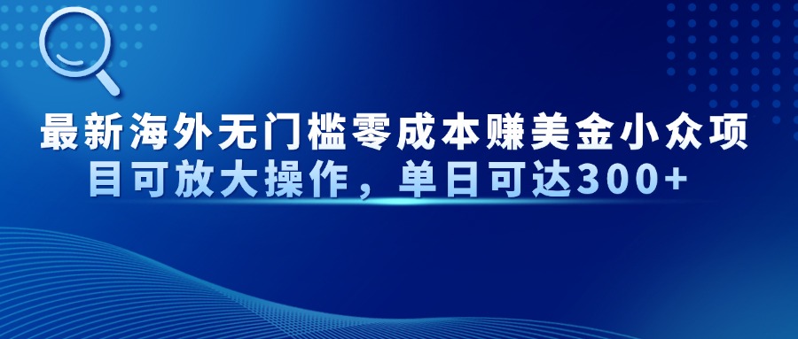 最新海外无门槛美金小众项目可放大操作，单日可达300+-宁率网络知识库