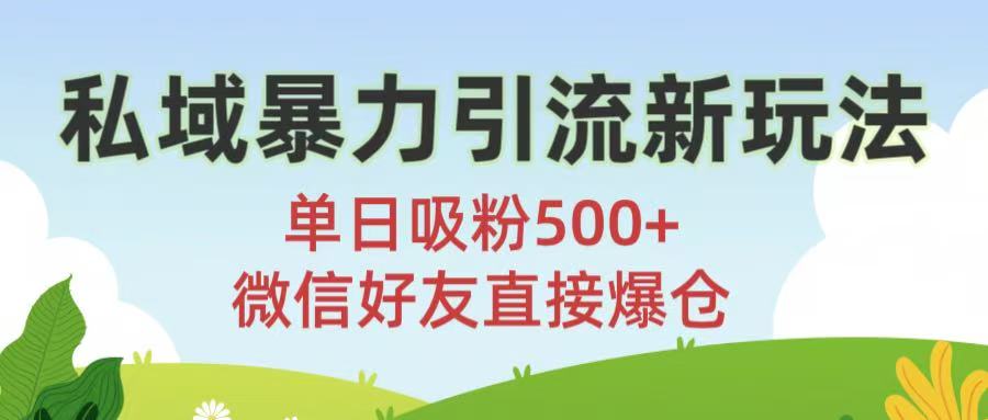 私域暴力引流新玩法!单日吸粉500+，微信好友直接爆仓-宁率网络知识库