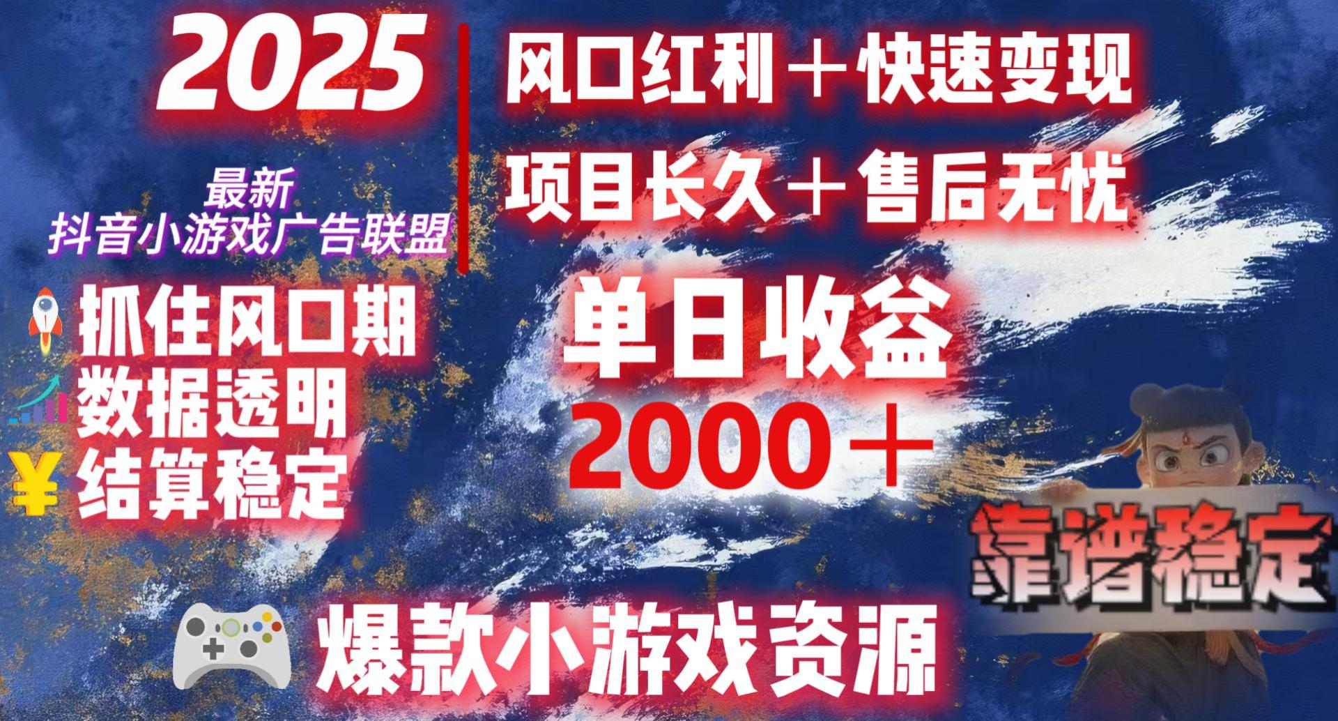 2025最新抖音小游戏广告联盟，日赚2000＋从零开始的财富逆袭-宁率网络知识库