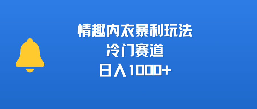 情趣内衣暴利玩法，冷门赛道，日入1000+-宁率网络知识库